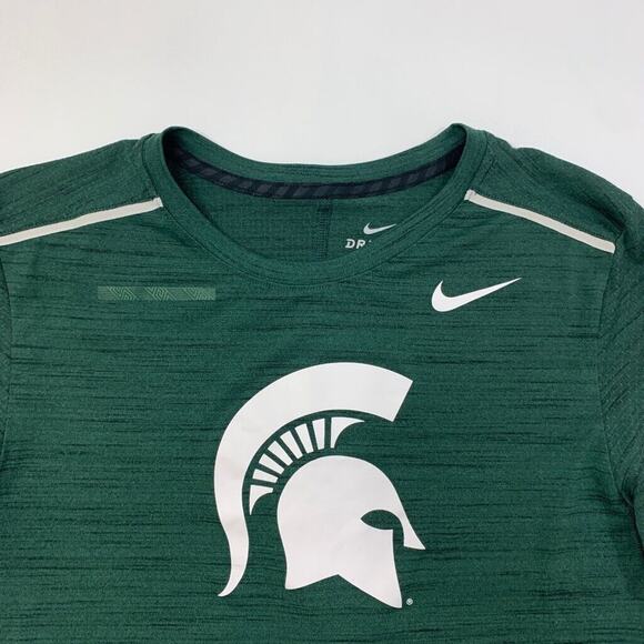 Nike Michigan State Spartans T Shirt Mens S Small Green Dri Fit Performance - Picture 4 of 12